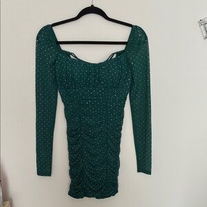 City Studio Green Long Sleeve Prom Dress